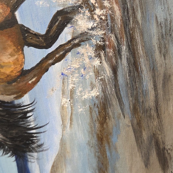 Original Acrylic Horse Painting – Galloping by the Ocean, Coastal Wall Art - Picture 6 of 6